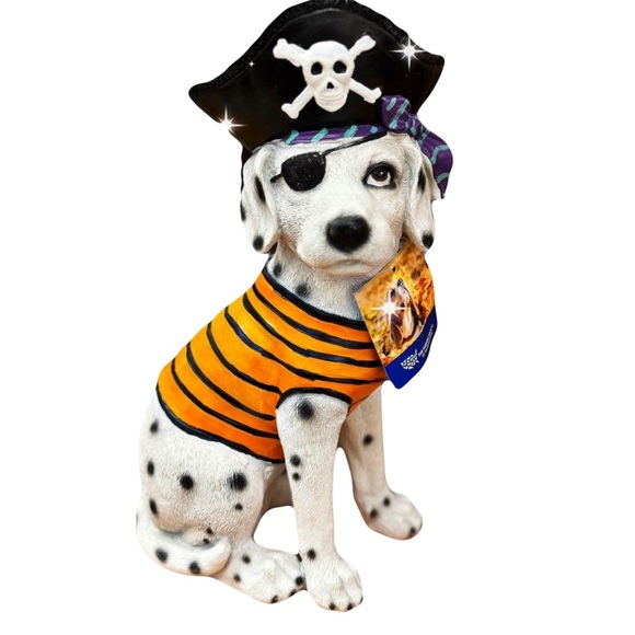14” Pirate Dalmatian Dog Decor HALLOWEEN Statue Figure Art - Picture 1 of 7